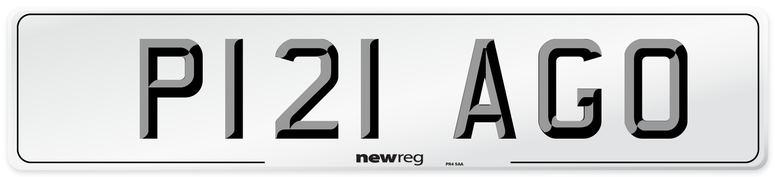 P121 AGO Number Plate from New Reg